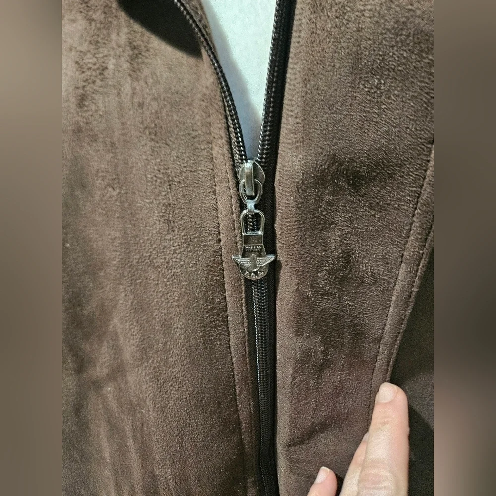 Vintage Reportage R.G.A. Italy Faux Suede Jacket – Brown. XXL